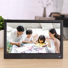 Cornice per foto digitale con display a LED FHD da 12,5 pollici con supporto e telecomando, programma MSTAR V56, supporto ingresso scheda USB / SD (nero)