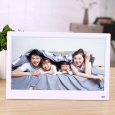 Cornice fotografica digitale con display a LED FHD da 12,5 pollici con supporto e telecomando, programma MSTAR V56, supporto ingresso scheda USB / SD (bianco)