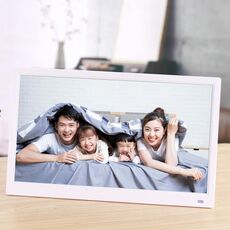 Cornice per foto digitale con display a LED FHD da 15,6 pollici con supporto e telecomando, programma MSTAR V53, supporto ingresso scheda USB / SD (bianco)