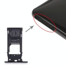 Vassoio scheda SIM + vassoio scheda SIM + vassoio scheda micro SD per Sony Xperia XZ2 (argento)