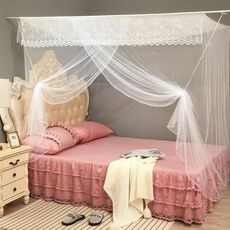 Tetto quadrato con zanzariera a una porta per dormitorio studentesco, dimensioni: 1,5x2,0x1,8 metri (bianco)