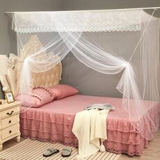 Tetto quadrato con zanzariera a una porta per dormitorio studentesco, dimensioni: 1,8x2,0x1,8 metri (bianco)