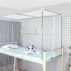 Dormitorio per studenti cuccetta superiore Installazione gratuita della zanzariera a porta singola lato superiore antipolvere, dimensioni: 90x190x150 cm (staffa inclusa)