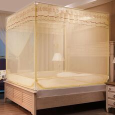 Zanzariera antipolvere con crittografia addensata per uso domestico, dimensioni: 200x220 cm, stile: retro del letto (beige)