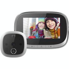 SF550 Schermo da 4,3 pollici Visualizzatore porta digitale di sicurezza 1.0MP con 12 musica polifonica, supporto rilevamento movimento PIR e visione notturna a infrarossi e 145 gradi grandangolare e scheda TF (nero)