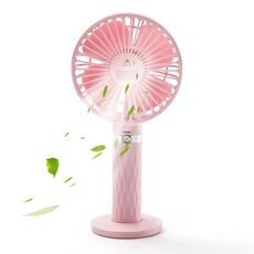 Ventilatore elettrico da tavolo portatile muto S8, con controllo a 3 velocità (rosa)