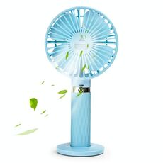 Ventilatore elettrico da tavolo portatile muto S8, con controllo a 3 velocità (azzurro)