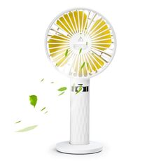 Ventilatore elettrico da tavolo portatile muto S8, con controllo a 3 velocità (bianco)