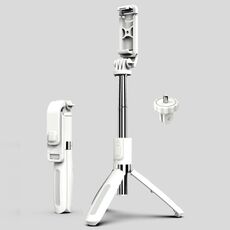 L02 Bastone per selfie con treppiede per treppiede Bluetooth regolabile multifunzione da 100 cm (bianco)