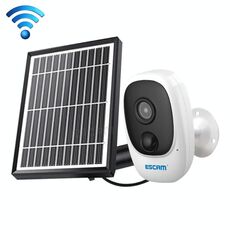 ESCAM G08 HD 1080P IP65 Telecamera IP PIR impermeabile con pannello solare, supporto scheda TF / visione notturna / audio bidirezionale (bianco)