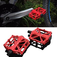 BaseCamp BC-671 Pedale in lega di alluminio Comodo pedale antiscivolo per bicicletta (rosso)
