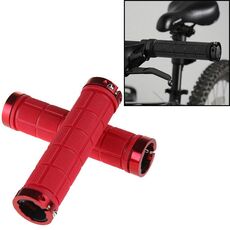 BaseCamp BC-607 1 paio di manopole per manubrio in gomma con blocco bici MTB (rosso)