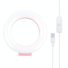PULUZ 4.7 pollici 12 cm USB Luce bianca LED Anello Vlog Fotografia Luci video (rosa)