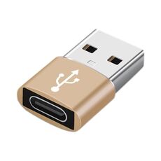 Adattatore in lega di alluminio da 3 PC USB-C / Type-C femmina a USB 2.0 maschio, supporto per ricarica e trasmissione (oro)