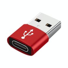 Adattatore in lega di alluminio da 3 PC USB-C / Type-C femmina a USB 2.0 maschio, supporto per ricarica e trasmissione (rosso)