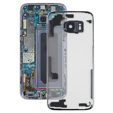 Per Samsung Galaxy S7 Edge / G9350 / G935F / G935A / G935V Cover posteriore trasparente per batteria con copriobiettivo per fotocamera (trasparente)