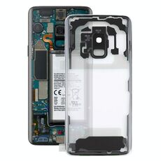 Cover posteriore trasparente per batteria per Samsung Galaxy S9 G960F G960F/DS G960U G960W G9600 con copriobiettivo della fotocamera (trasparente)