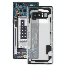 Per Samsung Galaxy Note 8 / N950F N950FD N950U N950W N9500 N950N Cover posteriore trasparente per batteria con copriobiettivo per fotocamera (trasparente)