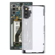 Per Samsung Galaxy Note 10 N970 N9700 Cover posteriore trasparente per batteria con copriobiettivo per fotocamera (trasparente)