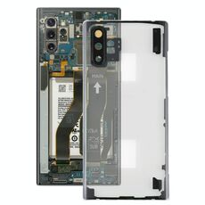 Cover posteriore trasparente per batteria per Samsung Galaxy Note 10+ N975 N9750 con copriobiettivo fotocamera (trasparente)