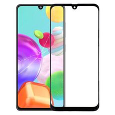 Per Samsung Galaxy A41 Lente in vetro esterno per schermo anteriore (nero)