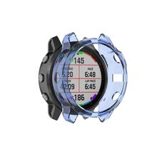 Adatto per Garmin Fenix ​​6x / 6x Pro Custodia in gel di silice TPU TPU TPU (blu trasparente)
