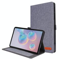 Per Samsung Galaxy Tab A 8.4 (2020) Custodia protettiva in TPU con vibrazione orizzontale + tessuto in pelle PU con clip per biglietto da visita (grigio)