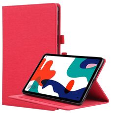 Per Huawei Matepad 10.4 Flip orizzontale Custodia protettiva in TPU + tessuto PU in pelle con clip per biglietto da visita (rosso)