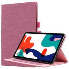 Per Huawei Matepad 10.4 Flip orizzontale Custodia protettiva in TPU + tessuto PU in pelle con clip per biglietto da visita (rosa rossa)