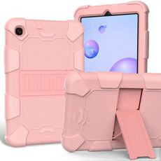 Per Samsung Galaxy Tab A 8.4 (2020) Custodia protettiva antiurto in silicone bicolore con supporto (oro rosa)