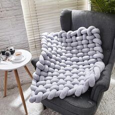 Puntelli da tiro con tappetino antiscivolo intrecciato a mano con decorazione domestica (grigio chiaro)