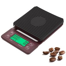 Bilancia da caffè con temporizzazione manuale Bilancia da cucina con timer elettronico, modello: 3 kg / 0,1 g (rosso vino)