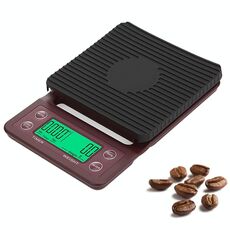 Bilancia da caffè con timbratura manuale Bilancia da cucina con timer elettronico Bilancia da cucina, modello: 5 kg / 0,1 g (rosso vino)
