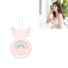 Ventilatore di ricarica USB Mini ventaglio senza spazzole con tracolla appesa al collo (rosa)