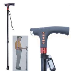 Canna regolabile a dieci velocità con luce e allarme radio per gli anziani