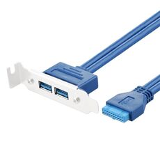 Cavo con cornice USB3.0 20P Chassis Espansione bit PCI USB3.0 Femmina a tutta altezza Cornice a mezza altezza (blu (senza lamiera di ferro))