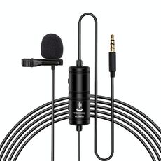 YICHUANG YC-VM20 Microfono lavalier omnidirezionale per registrazione video con porta da 3,5 mm, lunghezza cavo: 6 m