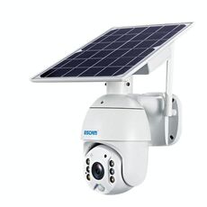 ESCAM QF480 EU versione HD 1080P IP66 impermeabile 4G pannello solare PT telecamera IP senza batteria, supporto visione notturna / rilevamento movimento / scheda TF / audio bidirezionale (bianco)