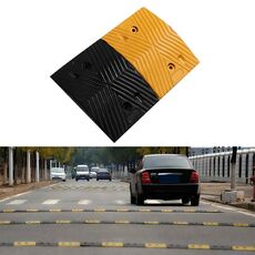Speed ​​Bump trapezoidale in gomma a spina di pesce due in uno, dimensioni: 50x35x5 cm
