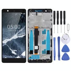 Schermo LCD TFT per Nokia 5.1 TA-1061 TA-1075 TA-1076 TA-1088 TA-1081 digitalizzatore assemblaggio completo con cornice (nero)