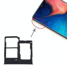 Vassoio per scheda SIM per Samsung Galaxy A20e + Vassoio per scheda SIM + Vassoio per scheda Micro SD (Nero)