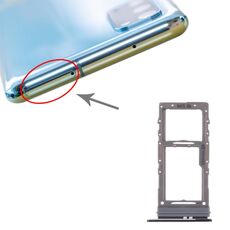 Vassoio per scheda SIM per Samsung Galaxy S20 + vassoio per scheda Micro SD (nero)