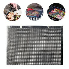 Borsa da forno per barbecue in rete antiaderente resistente al calore per barbecue, dimensioni: 40 x 27 cm (nero)