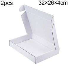 Scatola di imballaggio per abbigliamento da 2 pezzi, colore: bianco, dimensioni: 32x26x4 cm