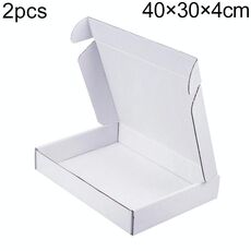Scatola di imballaggio per abbigliamento da 2 pezzi, colore: bianco, dimensioni: 40x30x4 cm