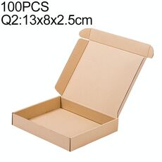 Scatola di imballaggio per scatola di spedizione in carta kraft da 100 pezzi, dimensioni: Q2, 13x8x2,5 cm