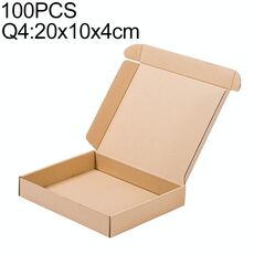 Scatola di imballaggio per scatola di spedizione in carta kraft da 100 pezzi, dimensioni: Q4, 20x10x4 cm