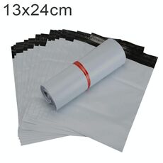 100 pezzi/rotolo di buste spesse per imballaggio, buste di plastica impermeabili, dimensioni: 13x24 cm (grigio scuro)
