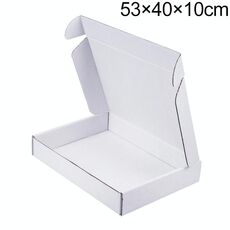 Scatola di spedizione Scatola per imballaggio di abbigliamento, Colore: Bianco, Dimensioni: 53x40x10 cm