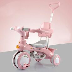 Passeggino da esterno per bicicletta triciclo per bambini (rosa)